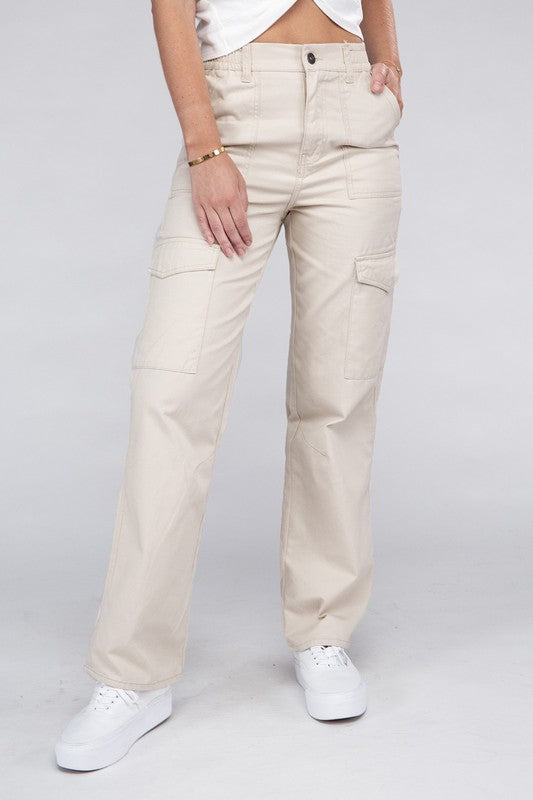 Khaki Cargo Pants with Pockets