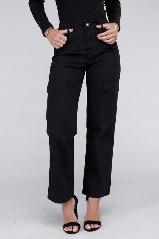 Black Cargo Pants with Pockets