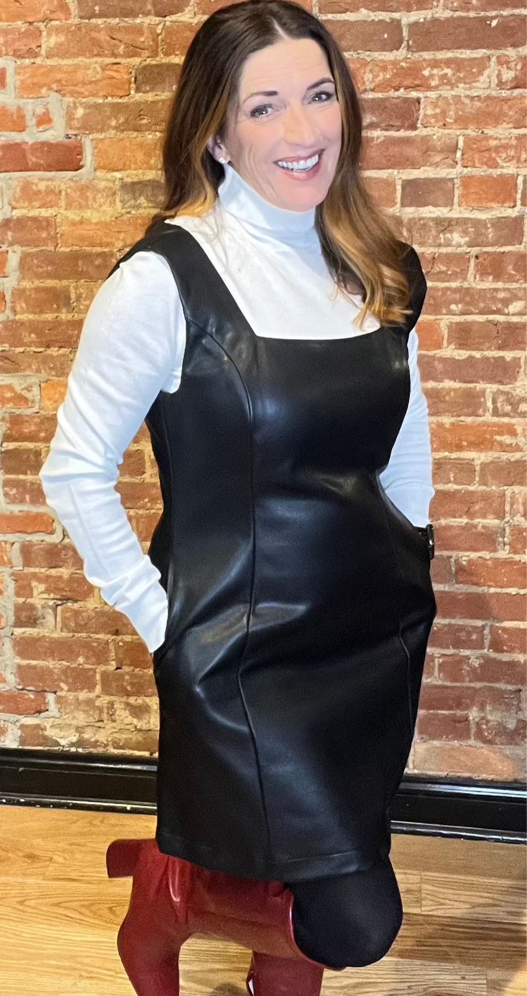 Alluring Reputation Vegan Leather Mini Dress