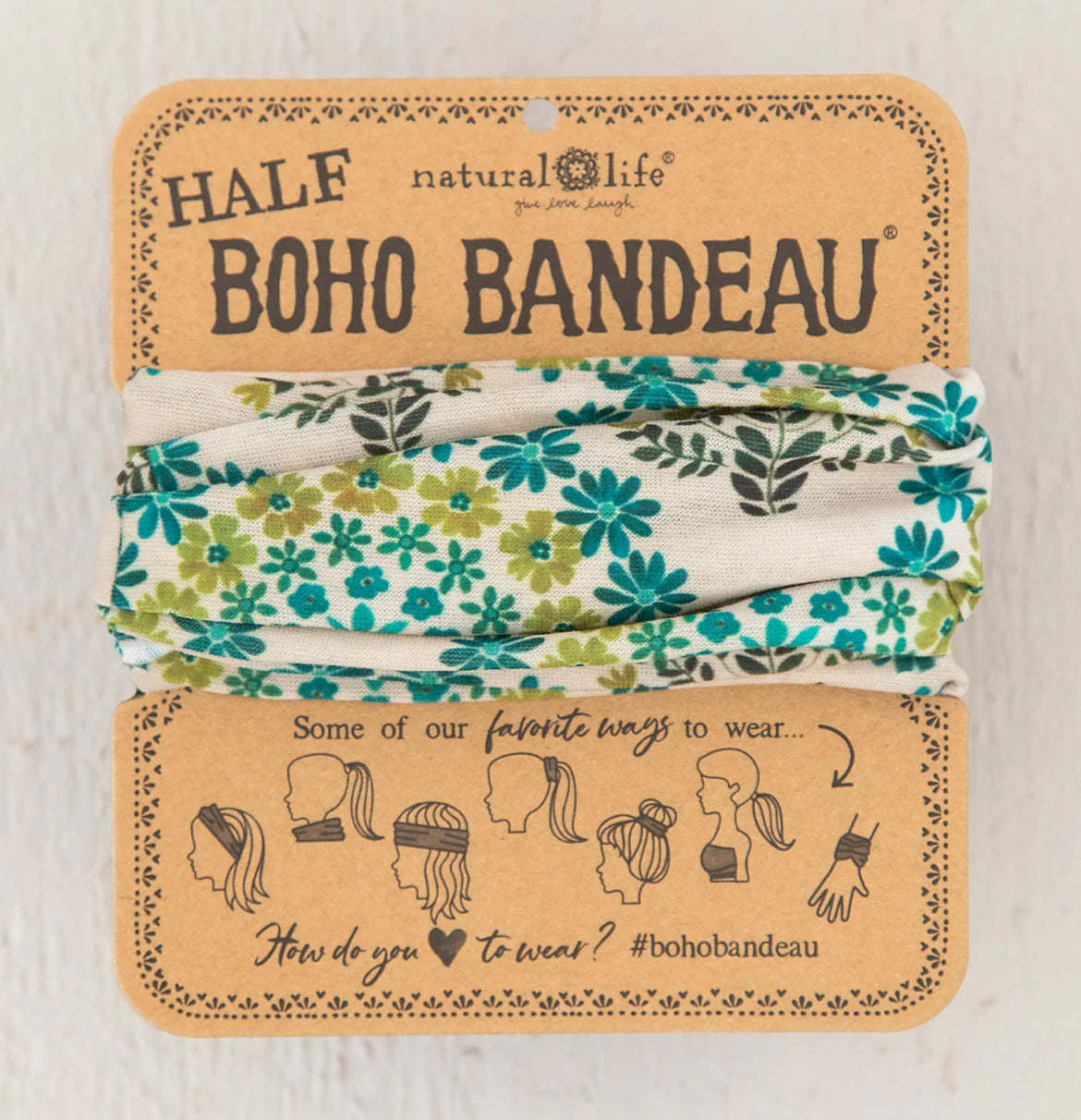 Half Boho Bandeau Medallion Cream Floral