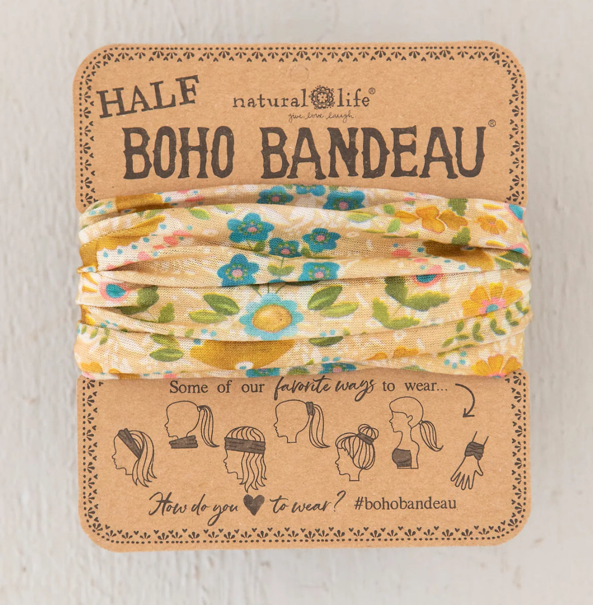 Half Boho Bandeau Mandela Light Grey