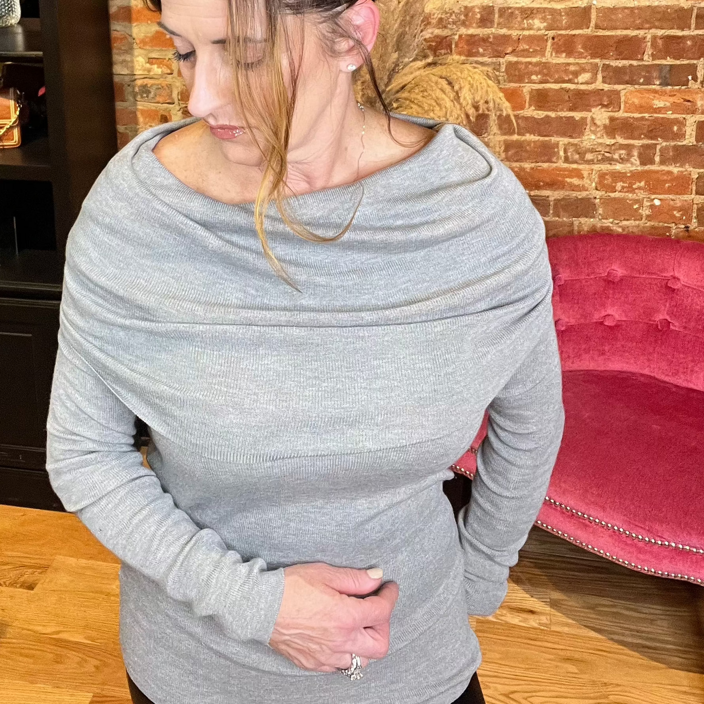 Casual Admiration Off-The-Shoulder Sweater Top