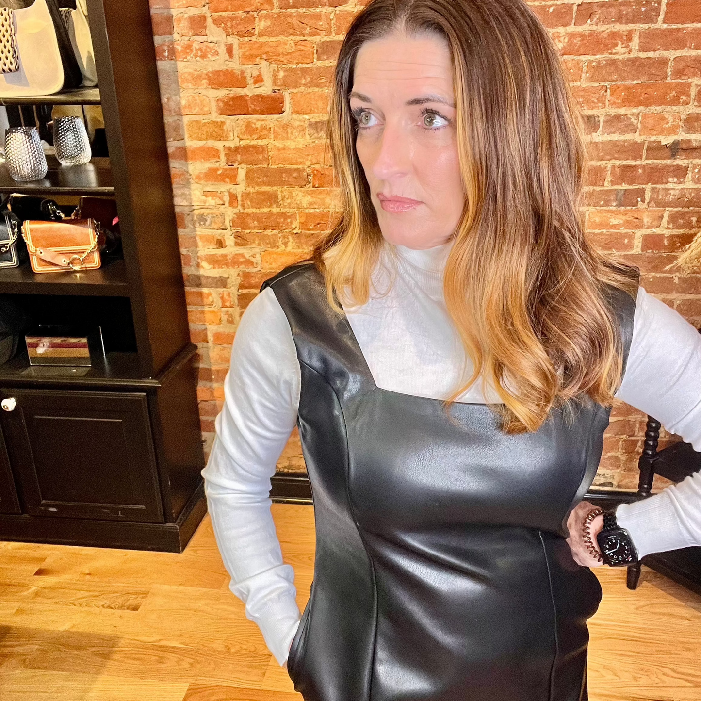 Alluring Reputation Vegan Leather Mini Dress