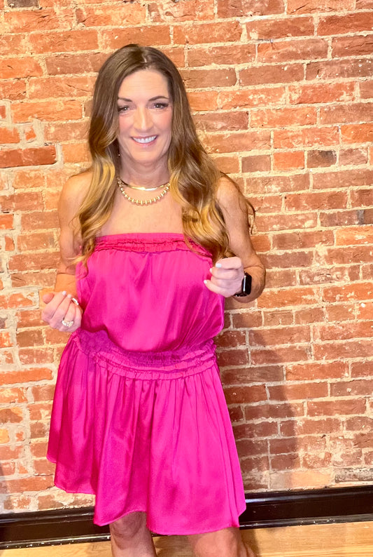 Paint The Town Pink Romper Dress