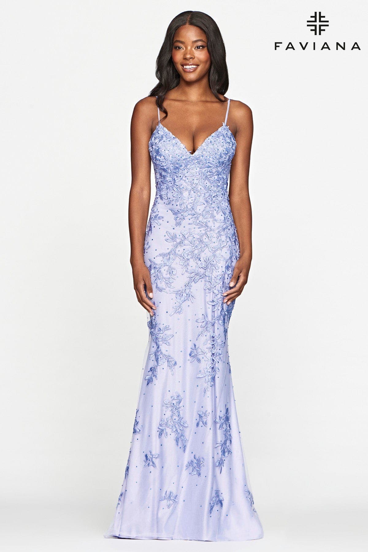 Faviana Blue Prom Dress