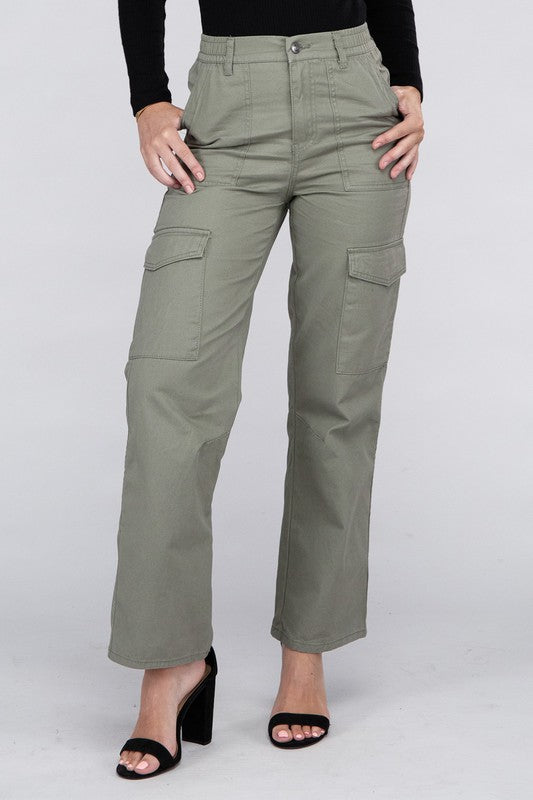 Olive Cargo Pants with Pockets