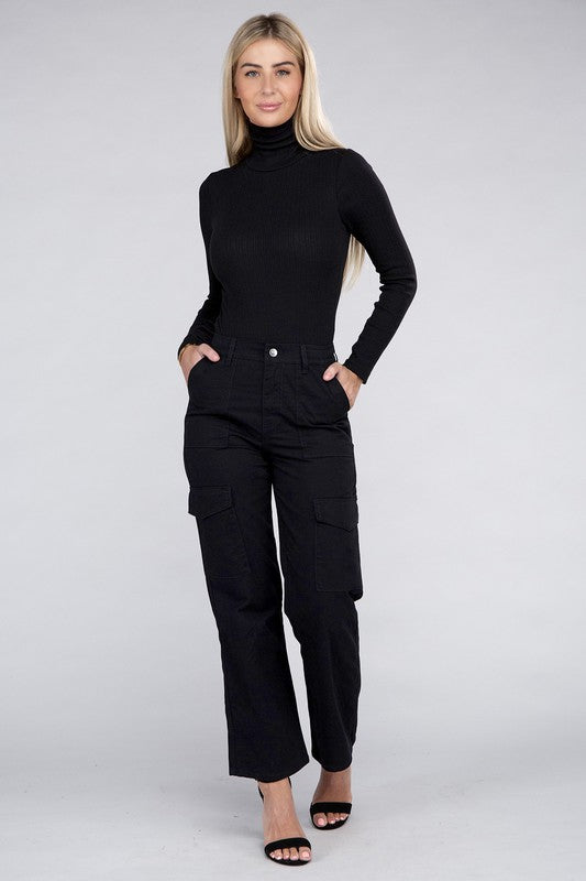 Black Cargo Pants with Pockets