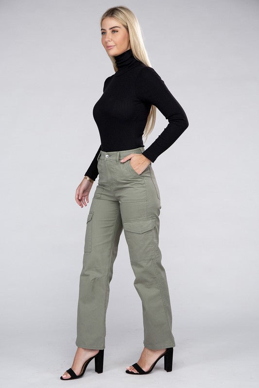 Olive Cargo Pants with Pockets