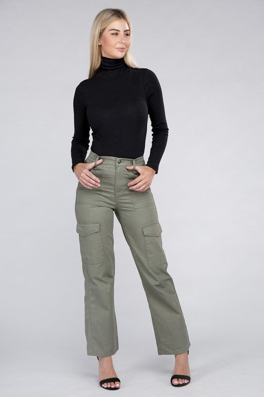 Olive Cargo Pants with Pockets