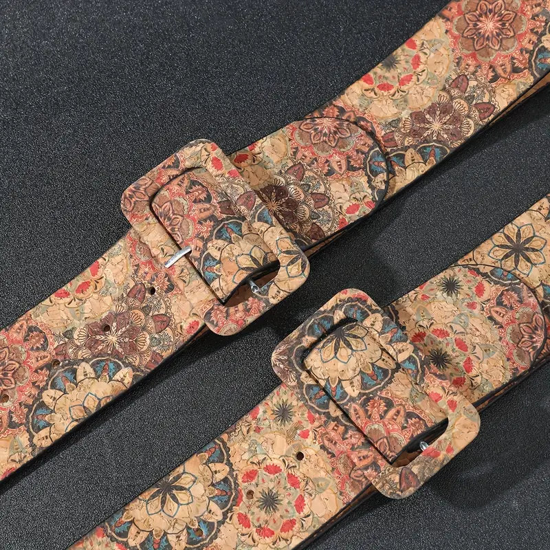 Floral Faux Leather Boho Belt